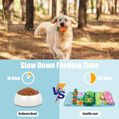 Snuffle Mat for Dogs Large Breed - 32'' X 20'' Washable Durable Sniff Mat for Slow Feeding Training, Enrichment Puzzle Toy for Mental Stimulation & Stress Relief - color: Blue-Pink