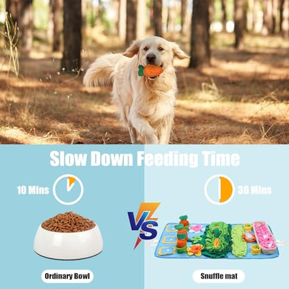 Snuffle Mat for Dogs Large Breed - 32'' X 20'' Washable Durable Sniff Mat for Slow Feeding Training, Enrichment Puzzle Toy for Mental Stimulation & Stress Relief - color: Blue-Pink