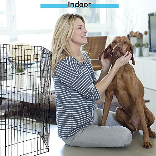 Dkeli Pet Playpen, 8 Panel Metal Portable Foldable Indoor Outdoor Cat Puppy Exercise Pen Folding Animal Wire Yard Dog Fence Crate Kennel for Small Medium Large Dog - size: 36"x8 Panels