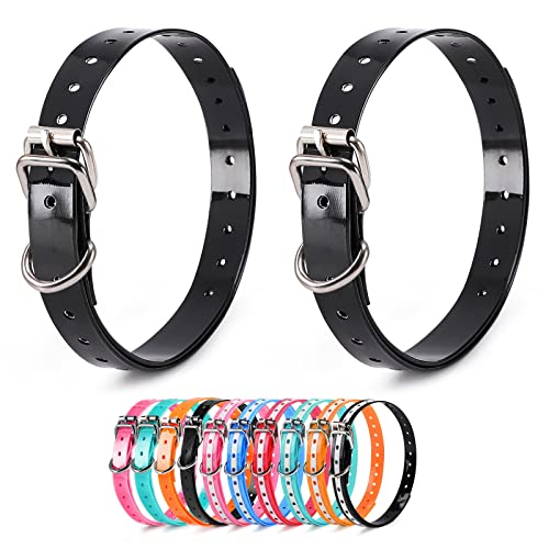 Replacement Collar Strap, Compatible with Petsafe,PATPET,Sportdog,Garmin,Dogtra,etc Most Training Collar/Fence Reciever, 3/4',Adjustable,Metal Buckled,Waterproof (Black Pack2) - color: Black Pack2
