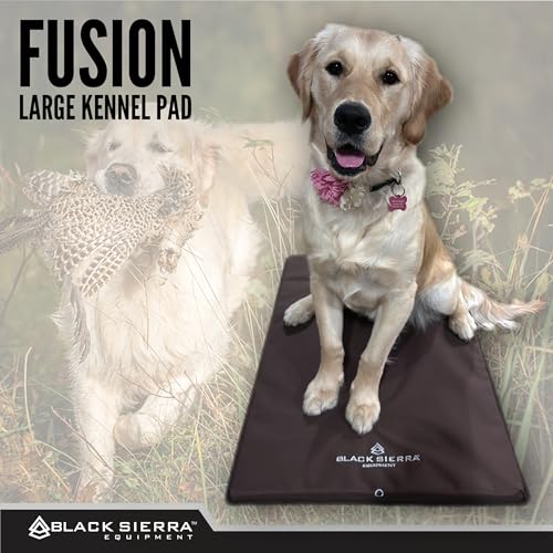 Black Sierra Large Dog Kennel Pad, 1 Inch Thick Padding Measures 30" x 18", Water Resistant Crate Cushion for Hunting or Travel, Durable and Slip Resistant Pet Bedding Mat - size: Large