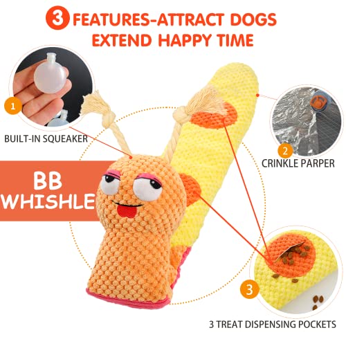 lilfrd Dog Enrichment Toys - Dog Puzzles Squeaky Treat Dispensing Crinkle Plush Snuffle Toys - Treat Toy for Small Medium Large Breed Puppy, Snail - style: Snail