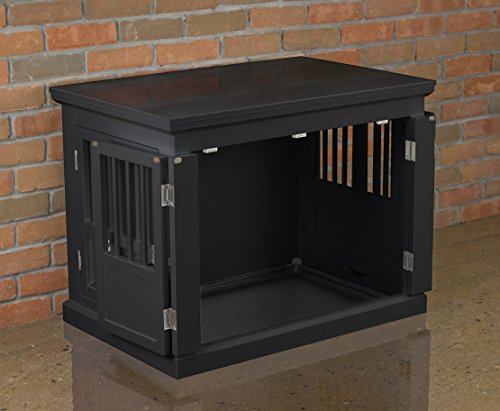 Merry Products Triple Door Medium Dog Crate, Dog Kennel, Dog Cage - color: Black