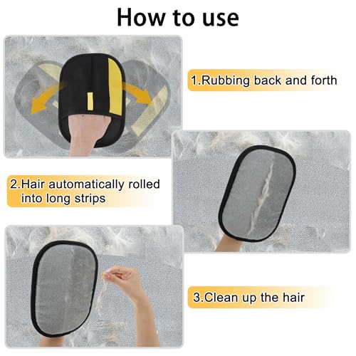 Pet Hair Remover Gloves, Advanced Static-Adhesive Pet Hair Removal Gloves, Reusable Cat Dog Hair Remover Mitt, Pet Grooming Glove for Shedding, 1PCS
