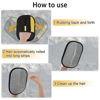Pet Hair Remover Gloves, Advanced Static-Adhesive Pet Hair Removal Gloves, Reusable Cat Dog Hair Remover Mitt, Pet Grooming Glove for Shedding, 1PCS