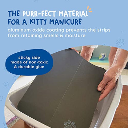 Cat Nail File Scratcher, Odor-Resistant Litter Box Emery Board Scratcher Pad, No Peeling Needed, Waterproof, Non-Toxic & Long-Lasting Cat Scratcher that Files Nails