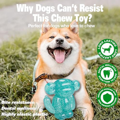 Monkey Dog Chew Toy, Indestructible Dog Rubber Toy for Medium & Large Dogs, Tough No Stuffing Puzzle Toy, Anxiety Relief & Dental Care, Interactive Cognitive Toy, 4.92inch (Green) - color: GREEN