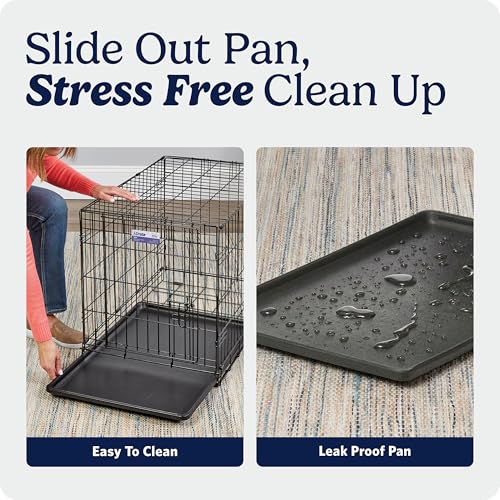 MidWest Homes for Pets 30-Inch iCrate for Medium Breeds, 21-40 lbs, Single Door Folding Dog Crate with Divider Panel, Leak-Proof Tray & Secure Latch, Portable, Durable & Easy to Assemble - size: 30.7"L x 19.3"W x 21.5"H