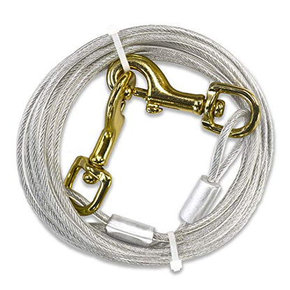 Four Paws Heavy Weight Tie Out Cable Silver 20 Feet - size: 20 Feet