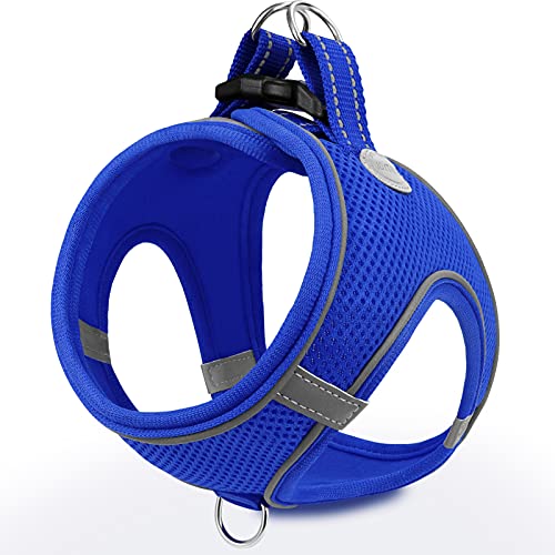Joytale Small Dog Harness, Breathable Mesh Step-in Vest, Reflective Soft Padded Harnesses for Cats, Puppies and Extra Small Dogs, Navy Blue, XXS - color: NavyBlue, size: XXS--Chest: 12-13.5''
