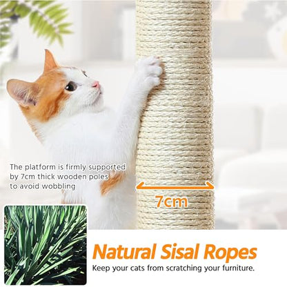Yaheetech Multi-Level Cat Trees Cat Towers 79in Cat Tree for Indoor Cats with Sisal-Covered Scratching Posts, Plush Perches and Stable Condo for Kittens, Cats and Pets, Dark Gray - color: Dark Gray