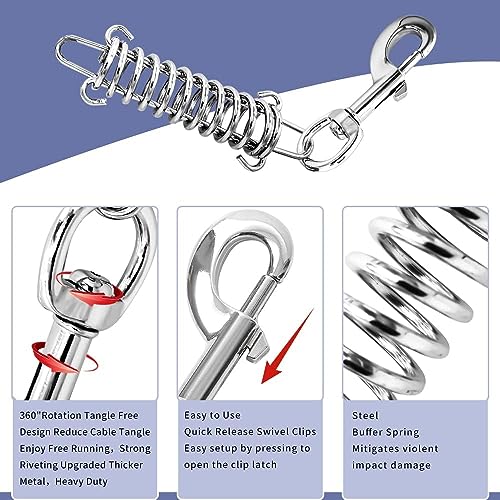 Dog Leash for Dogs Up to 250 Pound,Heavy Duty Leash Made of Coated Wire Rope for Large and Medium Dogs with Dog Leash Metal Shock Absorbing Spring