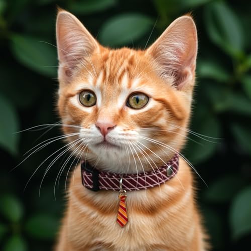 3 Pcs Kitten Collar, Stripes Cat Collars Breakaway Kitten Collar Adjustable 7.8-11.8 in Cat Collars Sets Quick Release with Small Neckties for Girl Boy Cats Classic Cotton Stripe