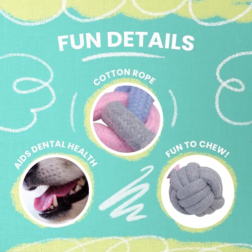 Snugarooz Try Me Knot Rope Dog Toy – Durable Three-Knot Pastel Design – Ideal for Active Chewers – Perfect for Tugging - Interactive Play and Dental Health - style: Try Me Knot