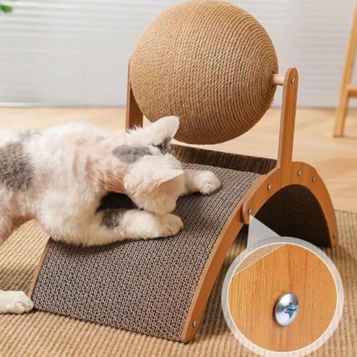 Interactive Cat Scratcher, Cat Scratching Post Design with Arch Bridge Balls-Stylish CatScratching Board, Natural Sisal Scratcher Ball, Fun and Engaging Scratching Post for Exercise - color: 1PCS Small, size: free size
