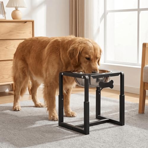 Metal Elevated Dog Bowls, Raised Dog Bowls for Medium/Large Breeds with One 111oz Stainless Steel Water Bowls, 3 Adjustable Height (8.8"/11.5"/14") Dog Bowl Stand Protect Neck & Joints - size: 8.8-14" | M/L/XL Dogs | 1×111oz Bowls