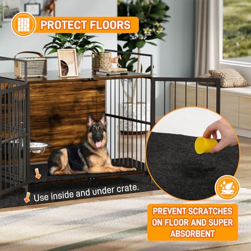 MODIGT Dog Crate Pad Liner for Kennel Training, 29"×48" Under Pet Cage Mat Absorbs,Waterproof,Non-Slip,Washable Puppy Pee Pad to Protect Floors(Charcoal) - size: 29"×48"