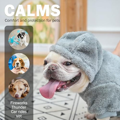 SCENEREAL Fleece Dog Sweaters Hoodie for Small Medium Large Dogs Girls Boys, Plush Fuzzy Dog Clothes Hoodies with Leash Hole, Winter/Fall Puppy Cold Weather Coat, Sherpa Hooded Sweatshirt, Navy M - color: Navy, size: Medium
