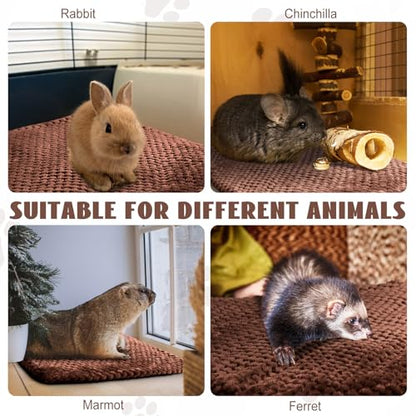 Drydiet 4 Pcs Self Heating Cat Pad Self Warming Cat Bed Dog Heating Pad Washable Thermal Pet Mat for Indoor Outdoor Pet 16 x 20 Inch Removable Non Slip(Coffee) - color: coffee