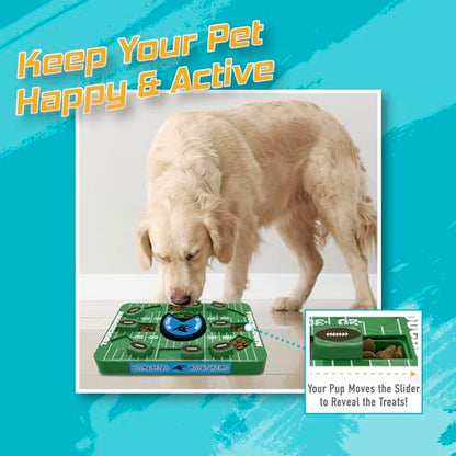 Pets First NFL Carolina Panthers Large Puzzle Toy, Interactive Treat Dispenser, Slow Feeding Toy for Dogs - color: CAROLINA PANTHERS, size: Large