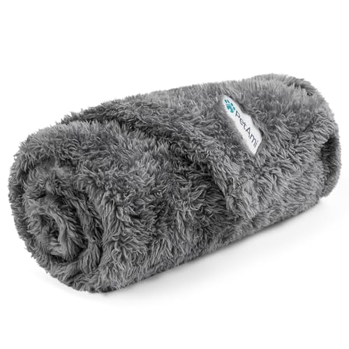 PetAmi Dog Blanket for Small Dogs Grey, Fluffy Soft Puppy Blanket, Sherpa Fleece Cat Blanket for Kitten Doggie, Calming Pet Blanket Throw for Couch Sofa Bed Washable, Small 24x32 - color: Gray, size: Small (24x32)