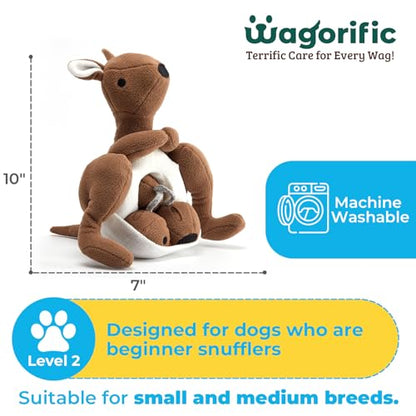 Dog Toys Plush with Squeaky & Treat Hiding Features - Mental Stimulation Enrichment Toy for Large Breed Dogs - Machine Washable Slow Feeder to Keep Dogs Busy，Joey Pouch - color: Joey Pouch-1
