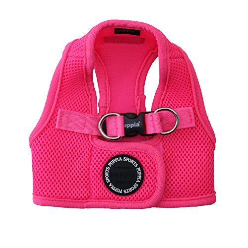 Puppia Neon Soft Vest Harness Step-in No Choke No Pull Walking Training for Small and Medium Dog, Pink, Medium - color: Pink, size: Medium, style: Neon Soft Vest Harnes