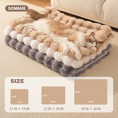 Pet Blanket, Reversible Sherpa & Bubble Fleece Pet Throw, Ultra-Soft Plush for Cats & Small Dogs, Machine Washable, Anti-Static, Warm & Cozy,28"×22" Inch Coffee - color: Coffee, size: 28"L x 22"W Inches