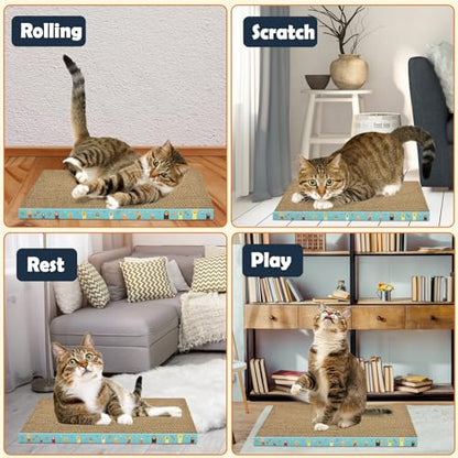 Cardboard Cat Scratcher 3 Pack Refill Reversible Cat Scratching Pad Durable Cat Scratchers for Indoor Cats Kitten to Protect The Furniture (Cat Paws) - color: Cat Paws