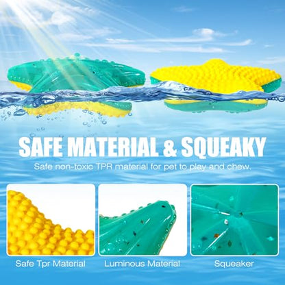 Dog Toy Floating Luminous, Squeaky Dog Toy, Glow in the Dark (Large Starfish) - style: Large Starfish