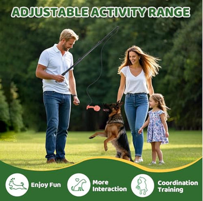 Flirt Pole for Dogs Heavy Duty,Extendable Dog Flirt Pole for Large/Medium/Small Dogs,Interactive Dog Toys Outdoor Exercise & Training