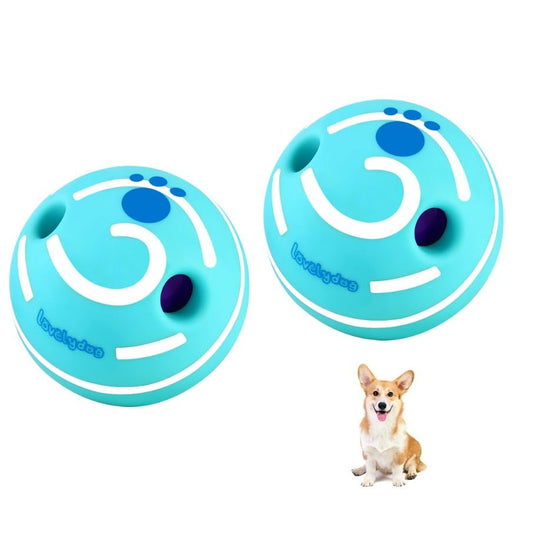 Wobble Giggle Ball for Dogs Durable Interactive Dog Toys for Small Medium Large Dogs (Blue/White, XS/2.75 inch) - color: Blue/white, size: XS/2.75 inch