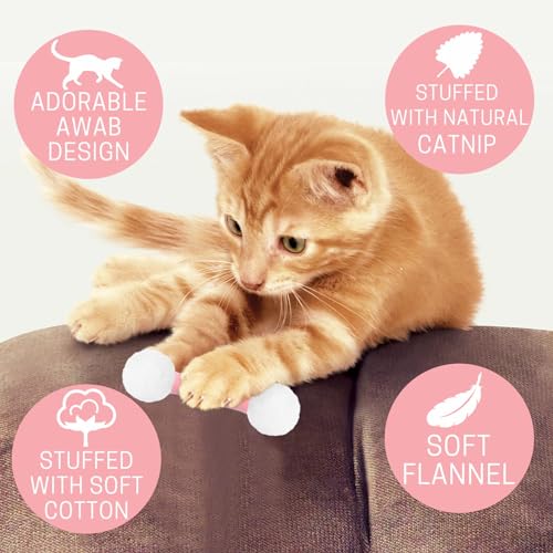 CiyvoLyeen Swabs Catnip Toys Set of 6 Soft Plush Kicker Toys - Interactive Kitty Kick Sticks for Cat Lovers Gift - Sturdy Teething Chew Toy - style: 6 Swabs