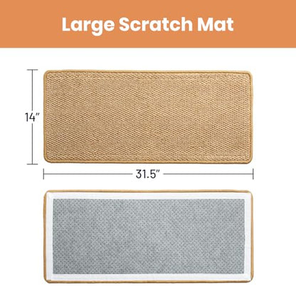 Ordora Cat Scratcher & Mat Set: 31.5" Extra Large Cat Scratch Pad&Bed – Cat Wall Scratcher Protects Sofas and Furniture – Ideal for Indoor Cats to Scratch and Rest - size: Extra Large scratcher+mat