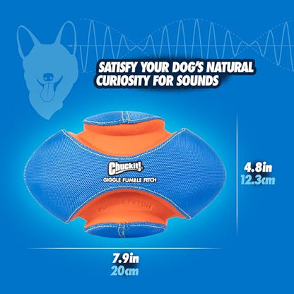 Chuckit! Giggle Fumble Fetch Ball Dog Toy (7.9 Inch Diameter) Giggle Sounds Dog Toy (No Batteries Required), for All Breeds - style: Giggle Fumble