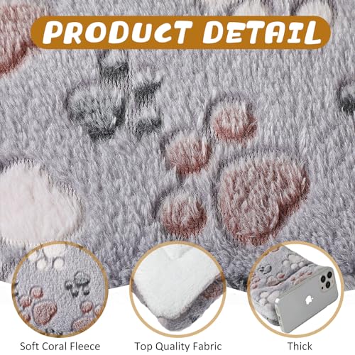 Tuanse 4 Pack Ultra Soft Dog Cat Bed Mat Small Animal Guinea Pig Bed with Cute Print Reversible Fleece Dog Crate Kennel Pad Cozy Washable Thickened Hamster Pet Beds Mat(13 x 10 Inches,Light Gray) - color: Light Gray, size: 13 x 10 Inches