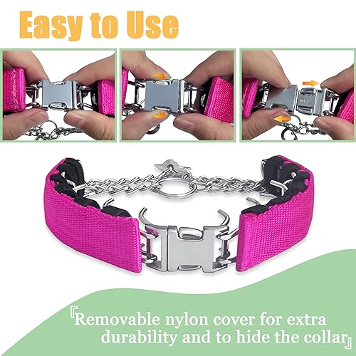 No Pull Collar with Quick Release Buckle for Small Medium Large Dogs - color: Pink, size: S (14-17" Neck, 2.25mm)