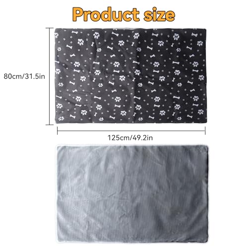 Klmnop Washable Dog Crate Pan Cover, Reversible Cool Side & Warm Side Dog Bed Liner for Pet Crate Pan 49 x 30 Inch, Cover Only(Grey) - color: Grey-49 x 30 Inch