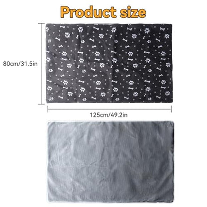 Klmnop Washable Dog Crate Pan Cover, Reversible Cool Side & Warm Side Dog Bed Liner for Pet Crate Pan 49 x 30 Inch, Cover Only(Grey) - color: Grey-49 x 30 Inch