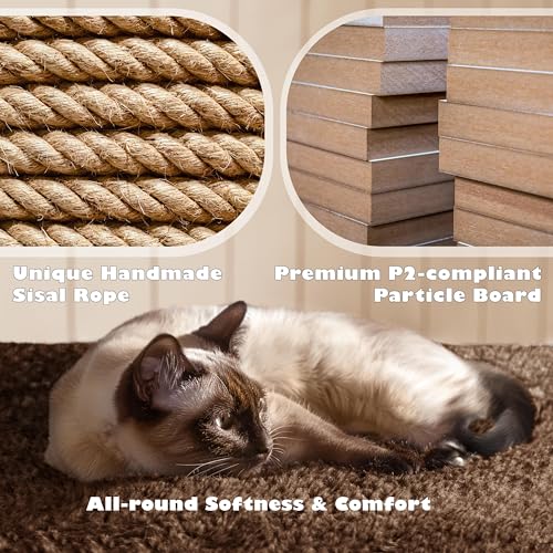 Yaheetech 54in Cat Tree Tower Condo Cat Furniture w/Scratching Post for Kittens Pet House Play - color: Brown, size: 54in