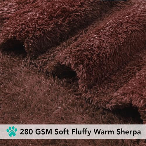 PETAMI Fluffy Fleece CAT and Dog Throw Blanket, Brown, Large - color: Brown, size: Large (40x60)