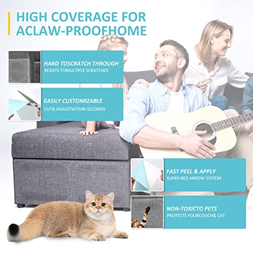 XMZCYMyo Anti Cat Furniture Protector, 16PCS Double Sided Sofa Anti Scratching Sticky Tape, Corner Couch Protector for Cats, Cat Scratch Deterrent Tape