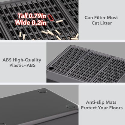 Large Cat Litter Box Step/Ramp16 x11 Anti-Tracking Litter Catcher Mat Double Layer Washable Kitty Trapping Tary Easy Clean, Also for Kitten & Elderly Cats Ramp