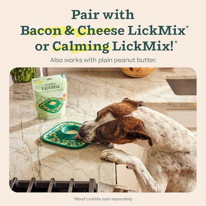 WOOF LickMat - Easy-to-Clean Lick Mat for Dogs - Slow Feeder Mat with Non-Slip Design - BPA-Free Silicone Lick Mat - Interactive Dog Toys - Green - color: Forest Green