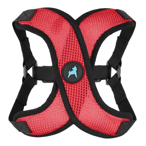 Gooby Comfort X Step in Lite Dog Harness - Choke Free, Escape Free with Light Breathable Mesh - Step in Dog Harness for Small Dogs Only - Quick Release Buckle, Metal D-Rings - Red, X-Small - color: Red, size: X-Small (11.8-14")