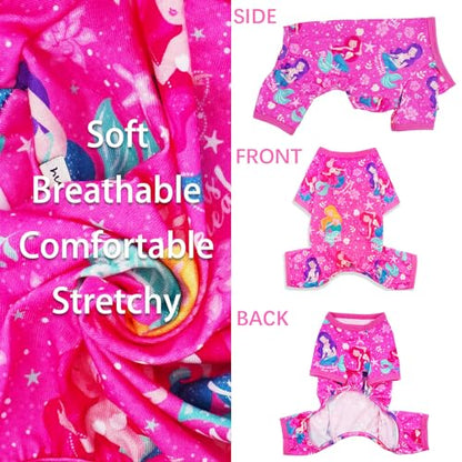 Dog Pajamas for Small Medium Dogs, Summer Cute Dog Clothes, Soft Stretchy Doggie Onesies Puppy Outfit (Pink, Large) - color: Pink, size: Large