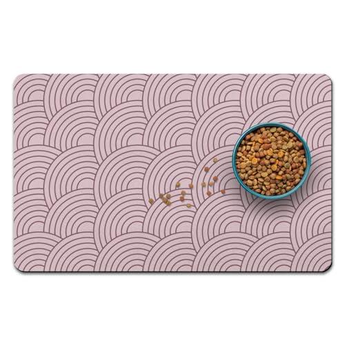 Dog Food Mat for Floors, Absorbent and Quick-Drying Pet Cat Food Mat,Anti-Fouling and Easy-to-Clean Pet Feeding Mat,Dog Bowl Mats for Messy Drinking Water Bowls.12 x20inch Boho Style - color: 01-Pink, size: 12x20 inch