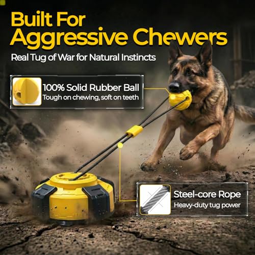 Interactive Dog Toys Tug of War - Dog Enrichment Stimulating Chew Toy with Suction Cup to Keep Them Busy for Aggressive Chewers, Puppy Teething Puzzle Rope Toy for Small Medium Large Dogs