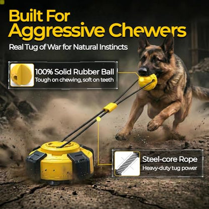 Interactive Dog Toys Tug of War - Dog Enrichment Stimulating Chew Toy with Suction Cup to Keep Them Busy for Aggressive Chewers, Puppy Teething Puzzle Rope Toy for Small Medium Large Dogs