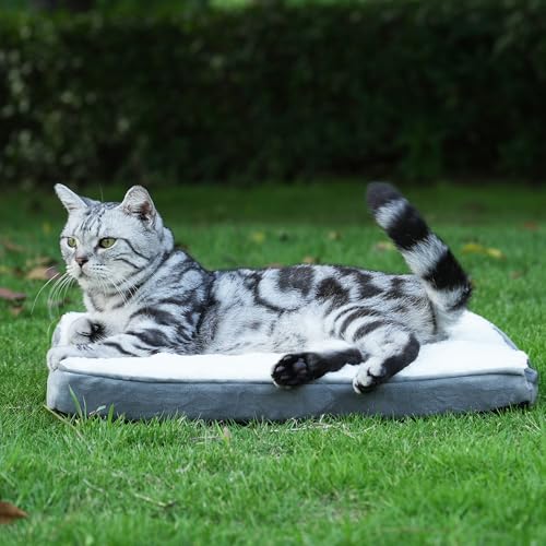 Self Warming Cat Bed Self Heating Cats Puppies Mat Pet Pad for Indoor Outdoor Pets with Non-Slip Bottom Washable (19.5 x 16 Inch) - size: 19.5 x 16 Inch